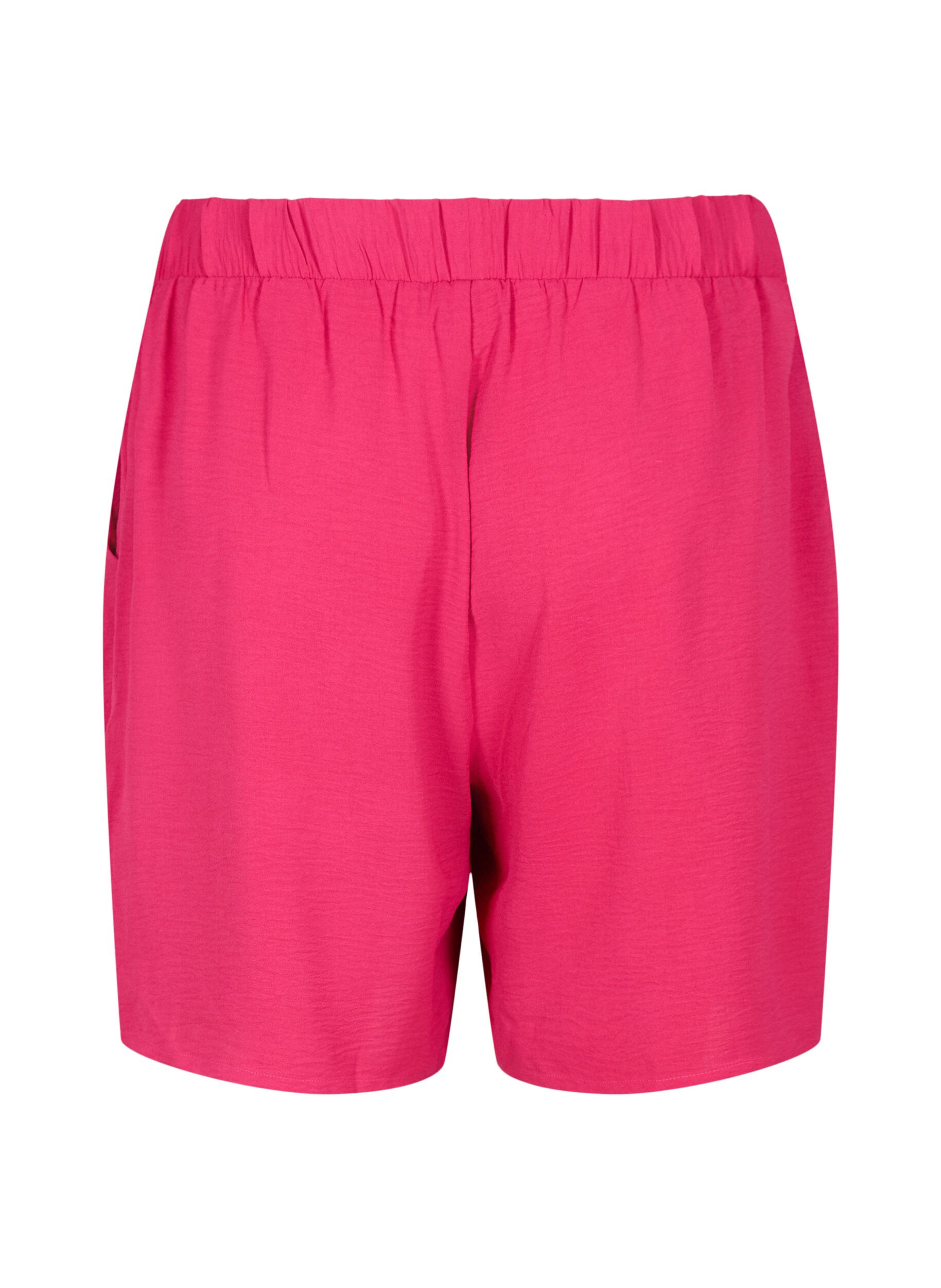 Zizzi Korte broek met zakken en elastische tailleband, Roze, Packshot image number 1