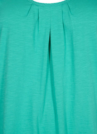 Katoenen top met kanten rand, Aqua Green, Packshot image number 2