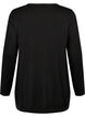 Gebreide blouse gemaakt van katoen en viscose., Zwart, Packshot image number 1