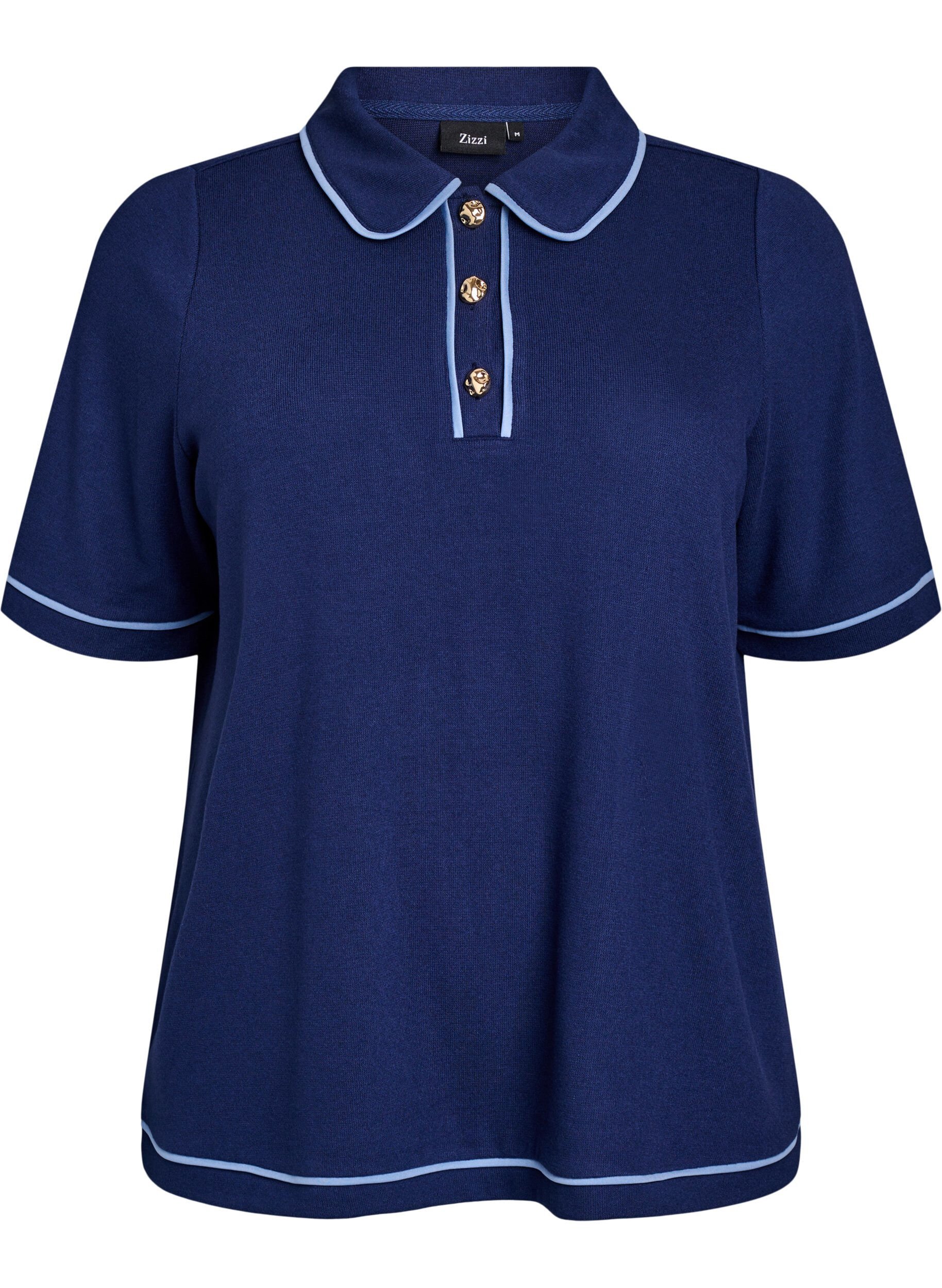 Jersey polo shirt met contrasterende accenten