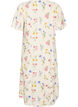 Midi jurk in linnen en viscose met ruchesmouwen, Beige, Packshot image number 1
