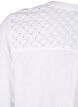 Katoenen blouse met broderie anglaise en 3/4 mouwen, Bright White, Packshot image number 3