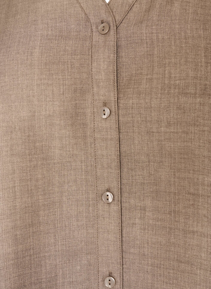 Losse shirt met V-hals, Bruin, Packshot image number 2
