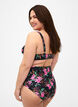 Bikinibroekje met extra hoge taille en print, Roze, Model image number 1