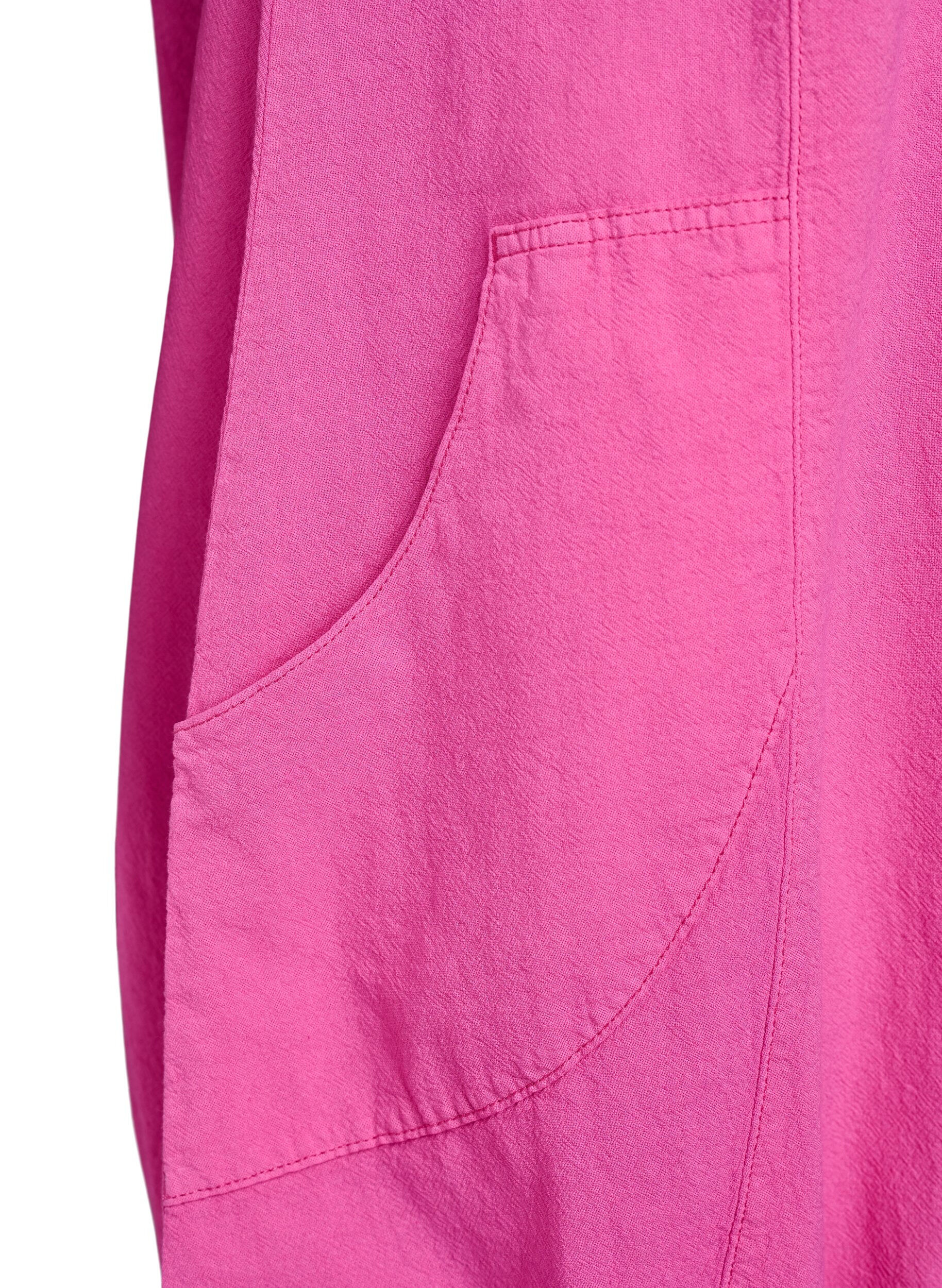 Zizzi Katoenen jurk met korte mouwen, Roze, Packshot image number 3