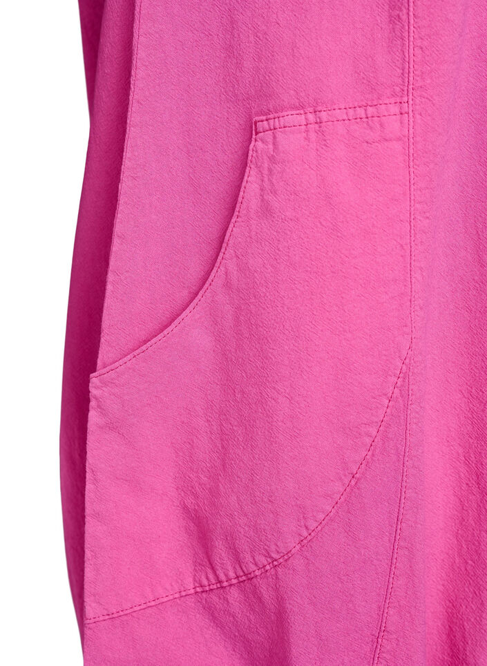 Katoenen jurk met korte mouwen, Roze, Packshot image number 3