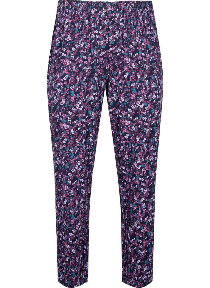 Katoenen pyjamabroek met print, Blauw, Packshot image number 0
