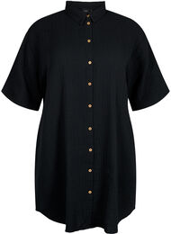 Shirt met korte mouwen en knopen, Black