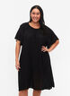 Jurk van viscose met korte mouwen, Black, Model image number 0