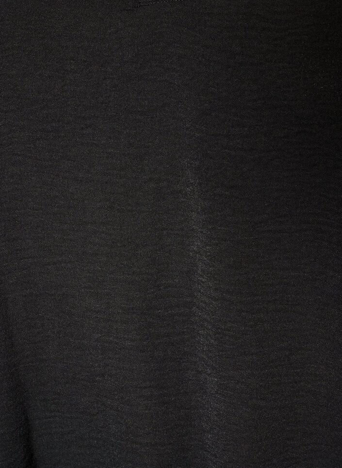 Blouse met ballonsilhouet en V-hals, Zwart, Packshot image number 2