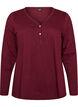T-shirt met lange mouwen, V-hals en knopen, Rood, Packshot image number 0