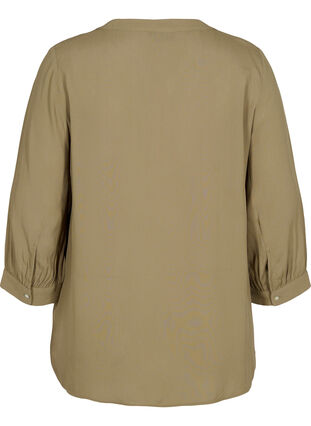 Viscose blouse met 3/4 mouwen, Timber Wolf, Packshot image number 1