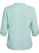 Linnen en viscose shirt met 3/4 mouwen, Groen, Packshot image number 1