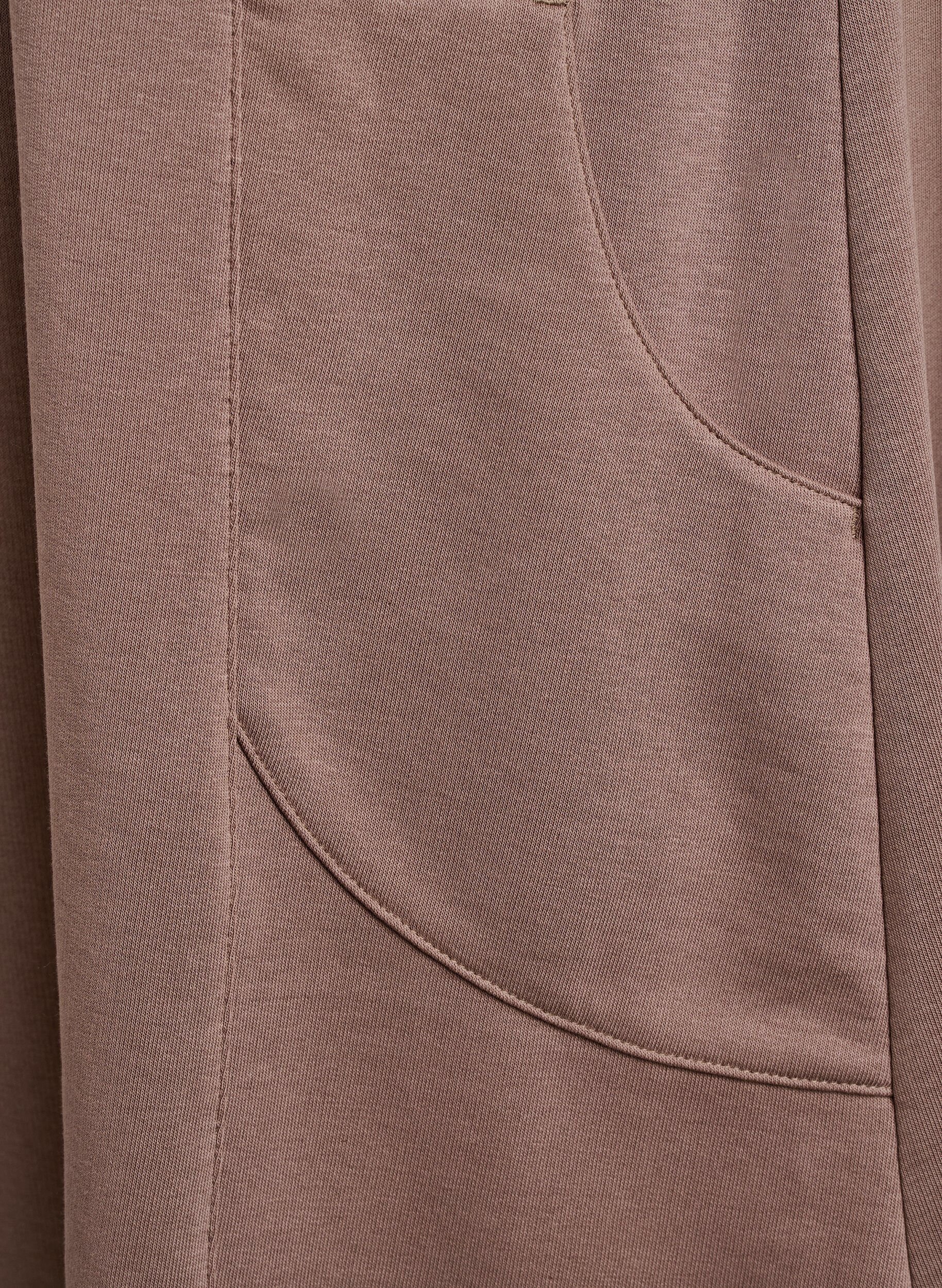 Zizzi Jersey jurk met korte mouwen en zakken, Bruin, Packshot image number 3