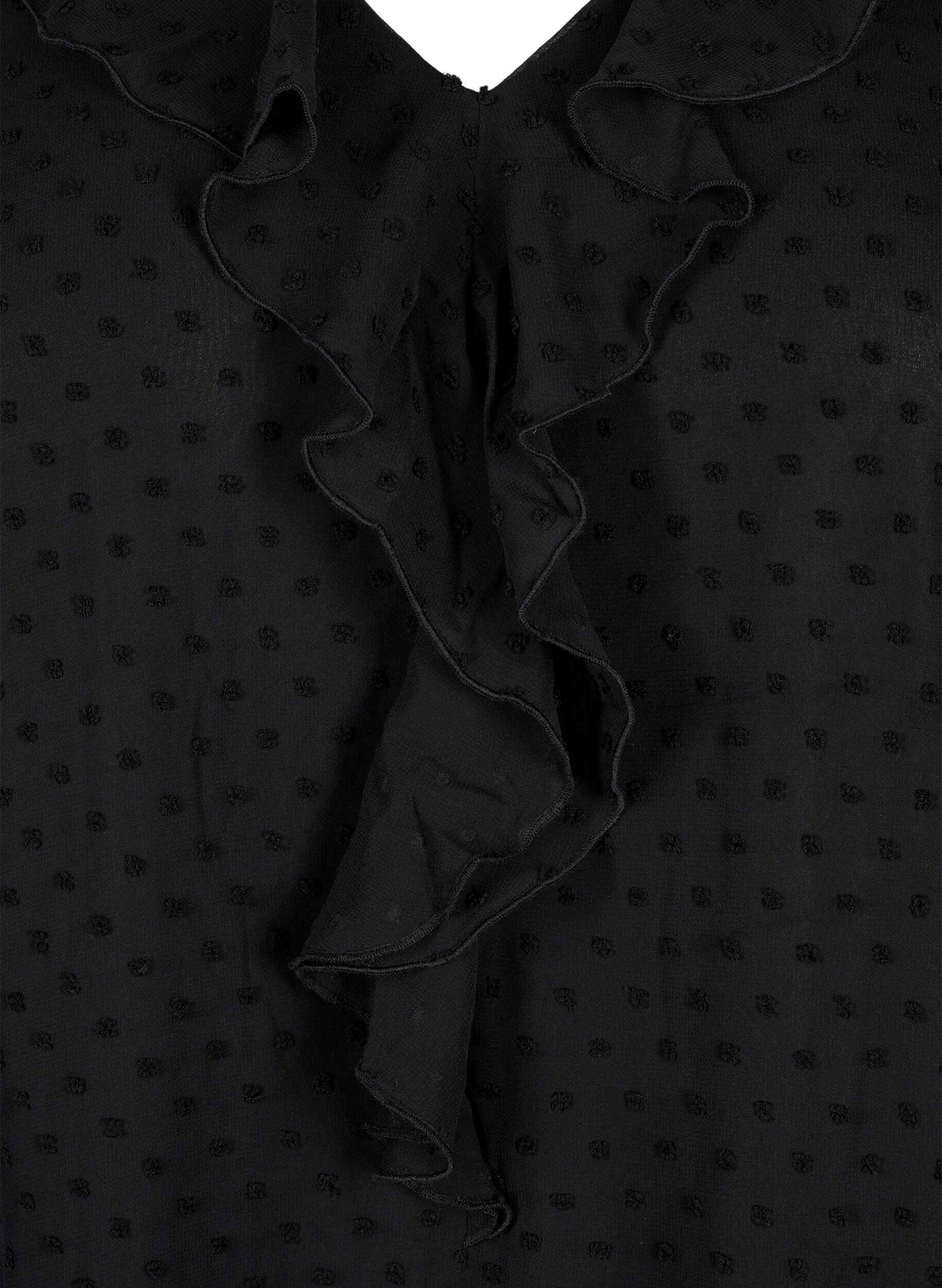 Zizzi Tuniek met ruches en gestippelde textuur, Black, Packshot image number 2