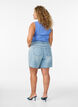 Denim skort met overslag en hoge taille, Blauw, Model image number 2