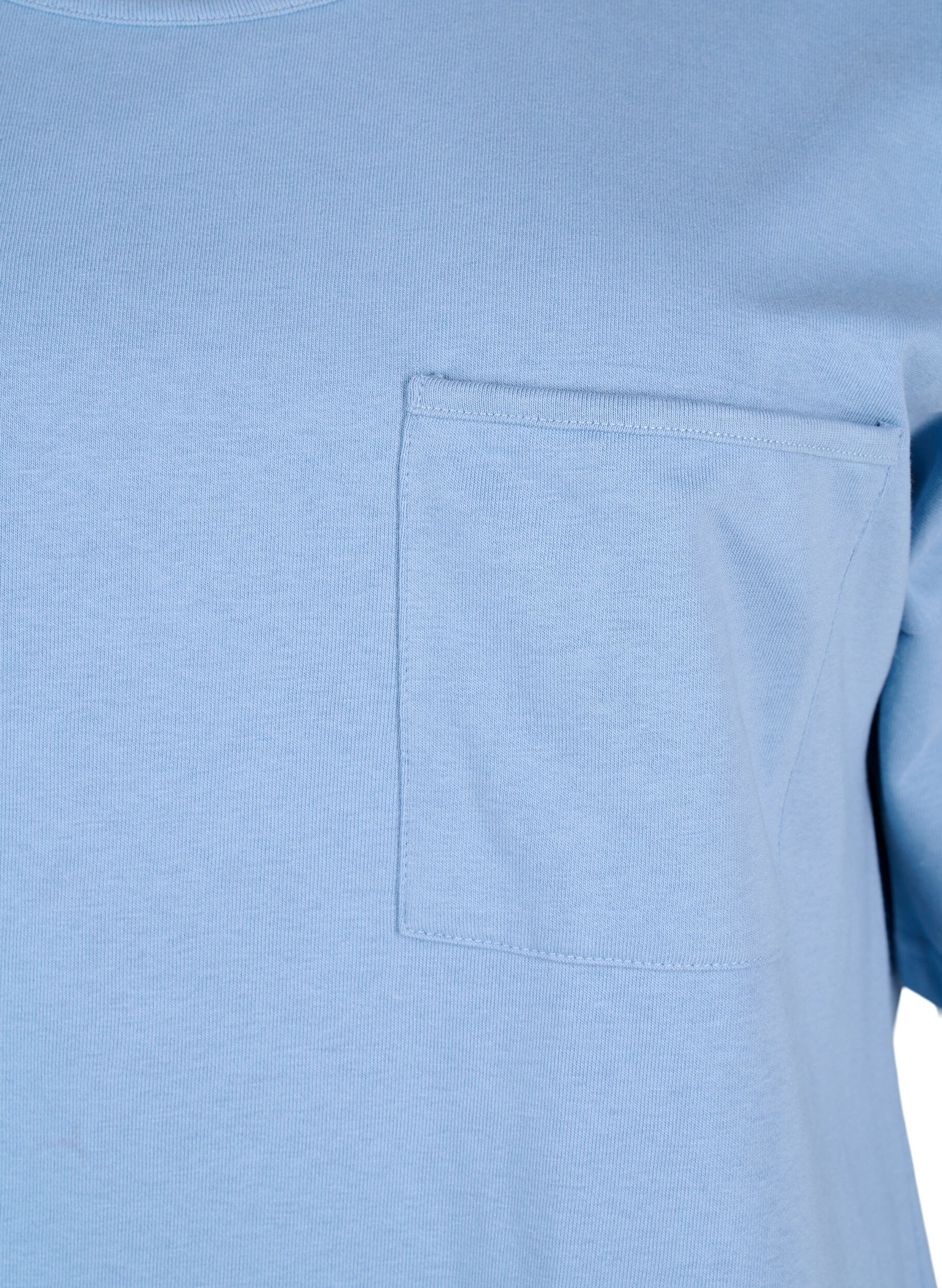 Zizzi Blouse met 1/2 mouwen, Faded Denim, Packshot image number 2