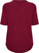 Blouse met een textuur met ellebooglengte mouwen, Rood, Packshot image number 1