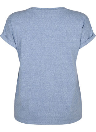 Gemêleerd T-shirt met korte mouwen, Moonlight Blue Mel. , Packshot image number 1