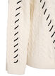Gebreide blouse met kabelpatroon en contrastdetails, Beige, Packshot image number 3