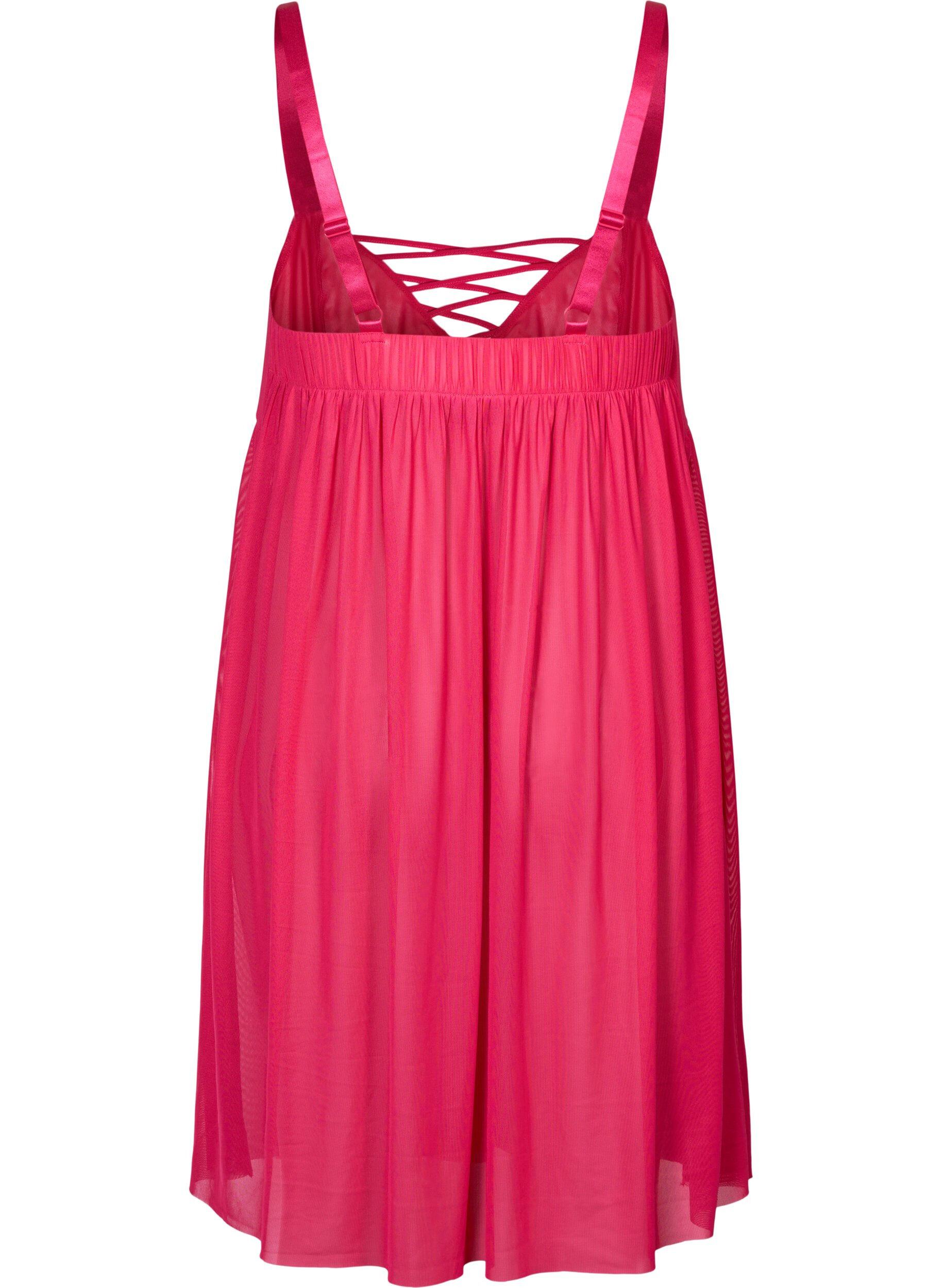 Zizzi Mesh nachthemd met koordje, Jazzy, Packshot image number 1