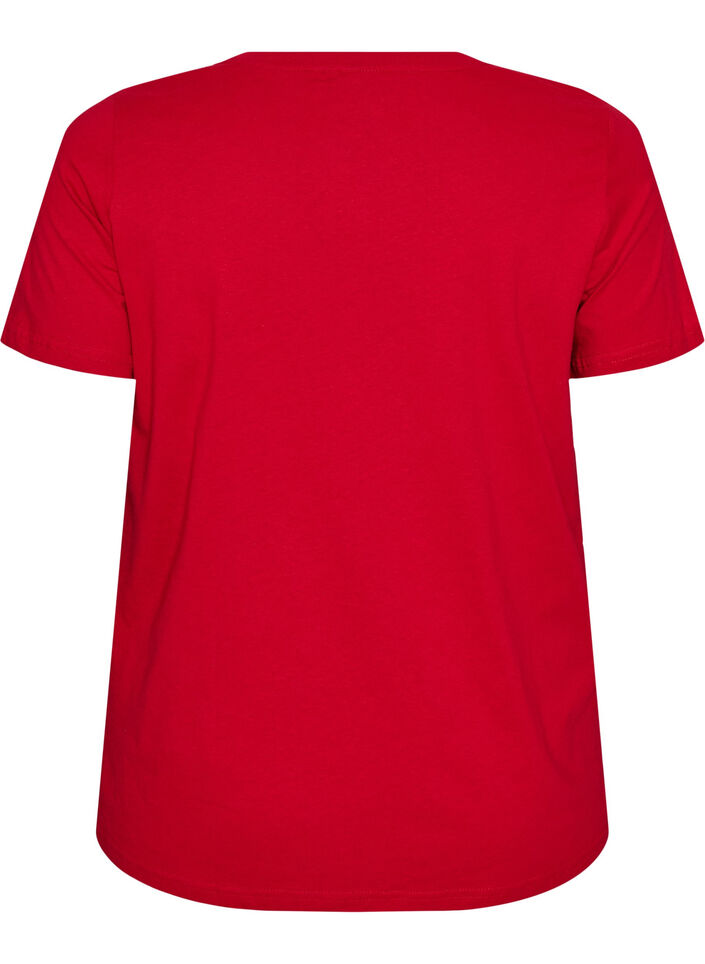 Kerst T-shirt van biologisch katoen, Rood, Packshot image number 1