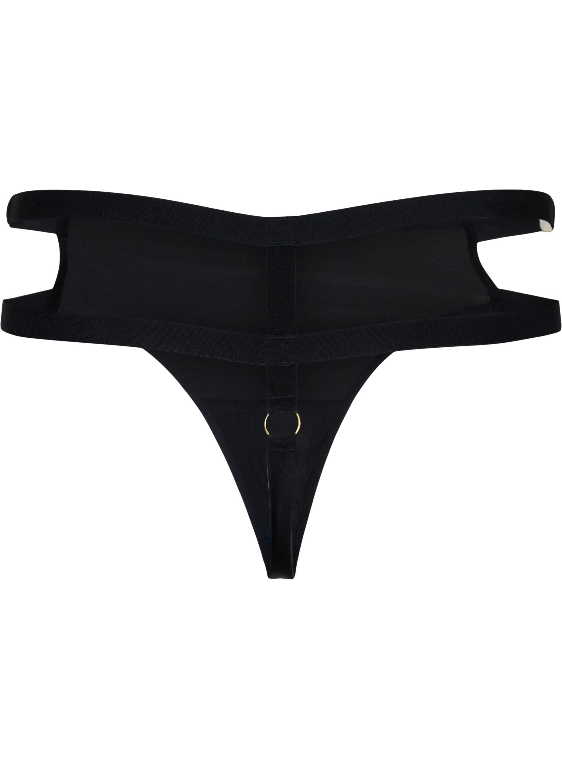 Zizzi Gecoate string met koord, Black, Packshot image number 1