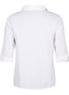 Shirtblouse met knoopsluiting van katoen-linnenmix, Bright White, Packshot image number 1