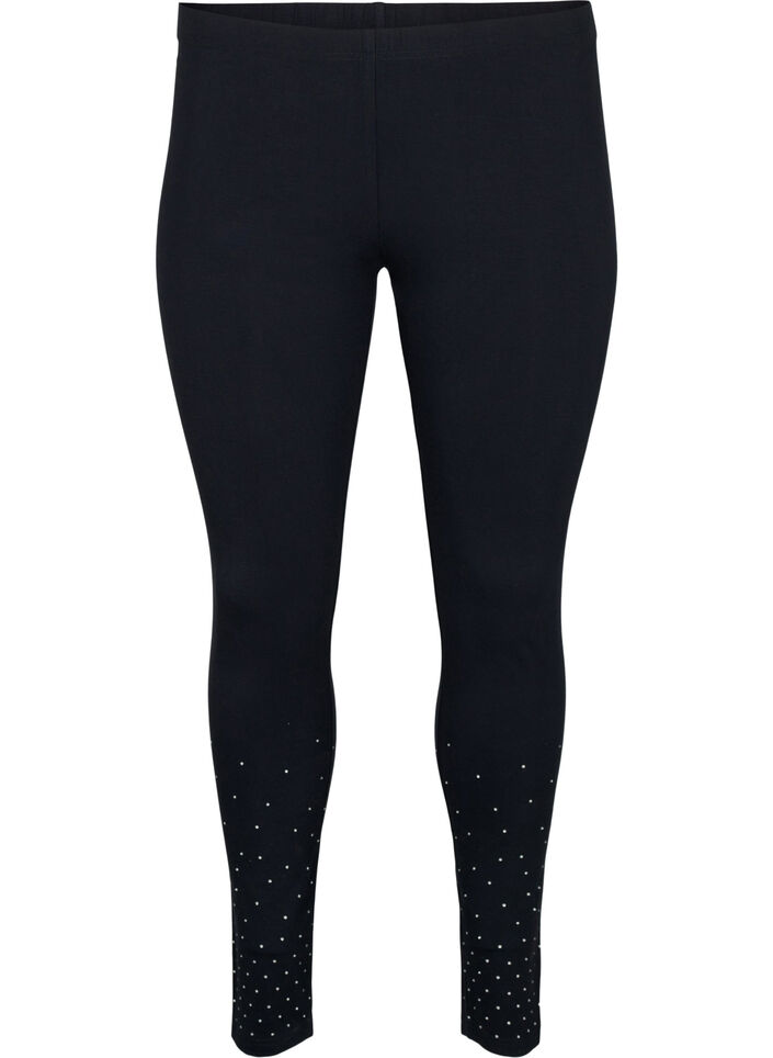 Viscose legging met stippen, Black, Packshot image number 0