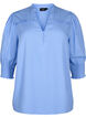 Viscose blouse met smok en ruches, Cornflower Blue, Packshot image number 0