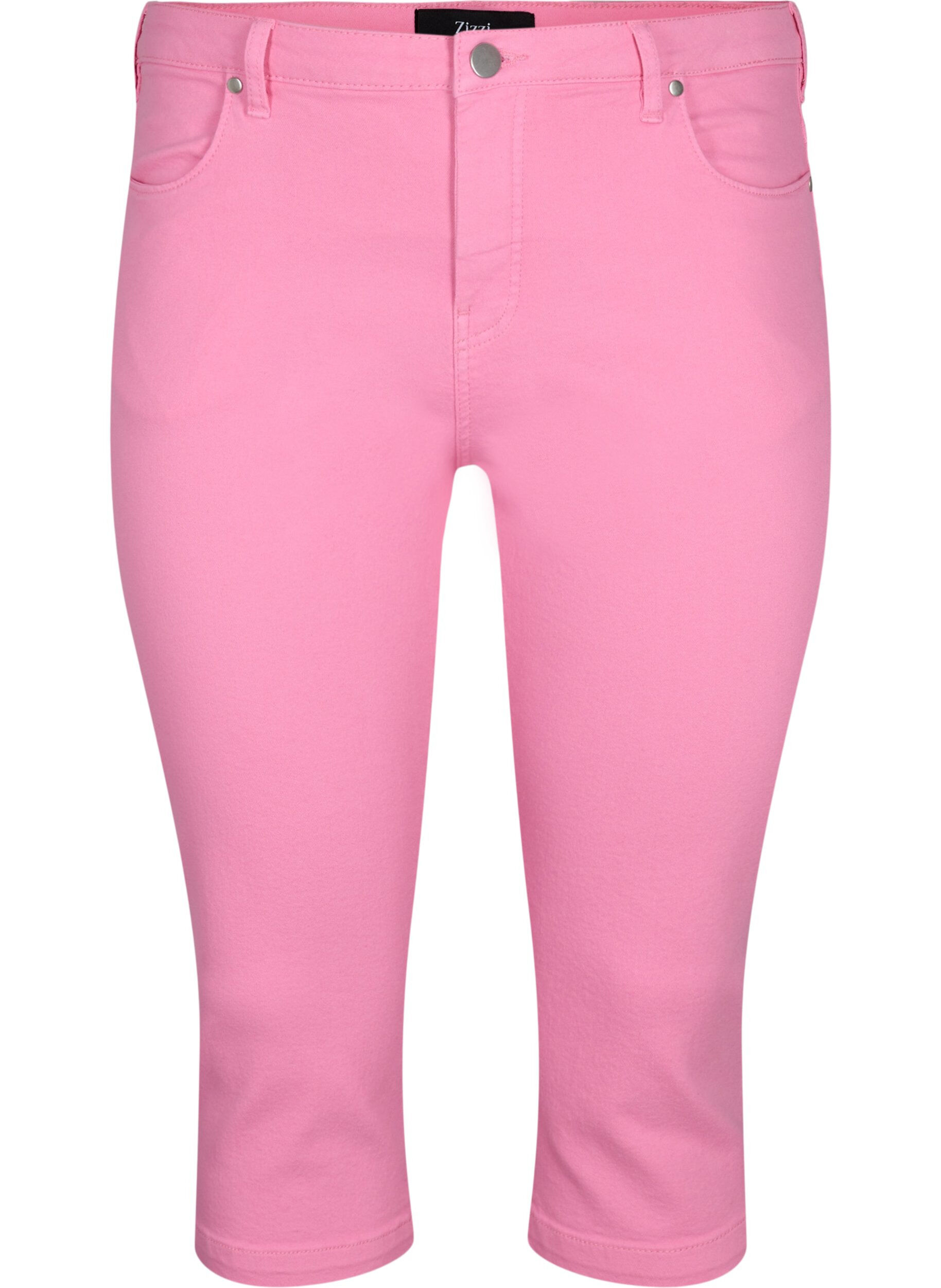Zizzi Strakke Emily capri broek, Rosebloom, Packshot image number 0