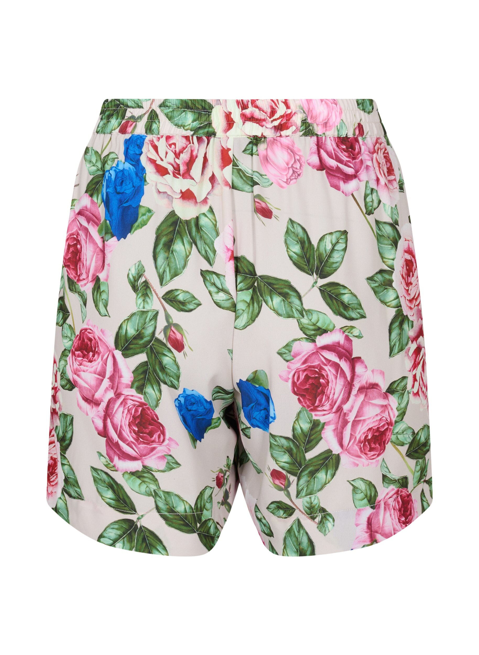 Zizzi Shorts met bloemenprint, Bright Flower , Packshot image number 1