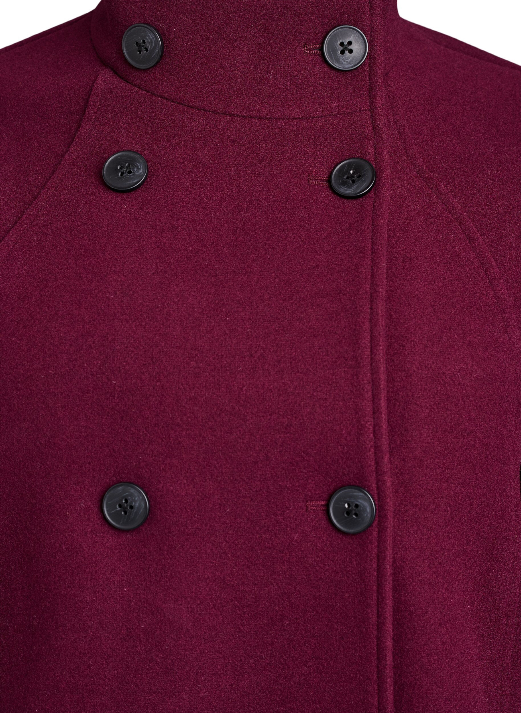 ZizziKorte jas met A-lijn vorm, Donker Bordeaux, Packshot image number 2