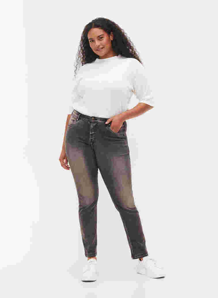 Slim-fit Emily jeans met normale taille, Dark Grey Denim, Model image number 0