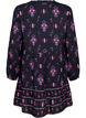 Viscose jurk met lange mouwen en print, Black Pink AOP, Packshot image number 1
