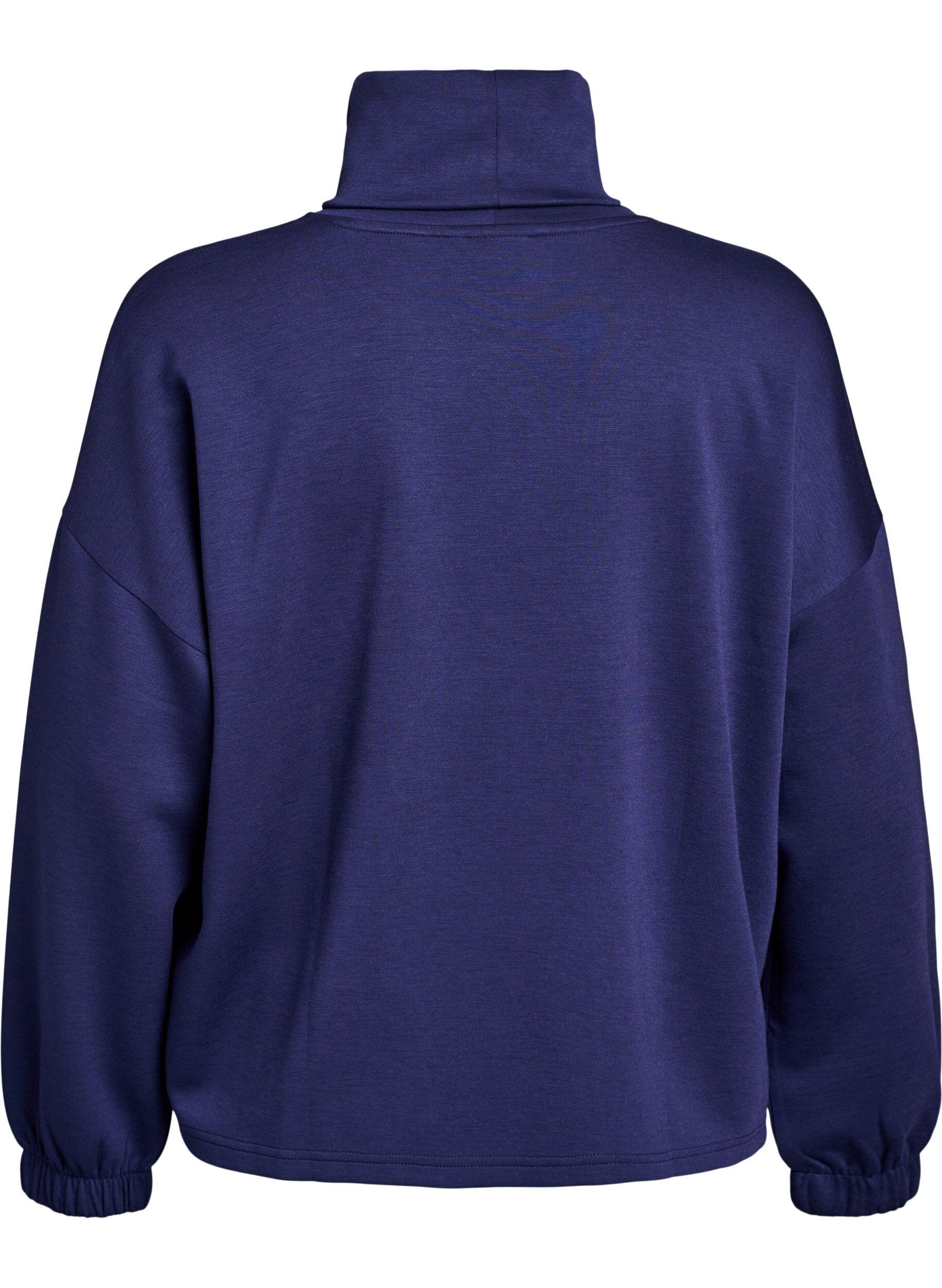 Zizzi Blouse met turtleneck in modalmix, Blauw, Packshot image number 1