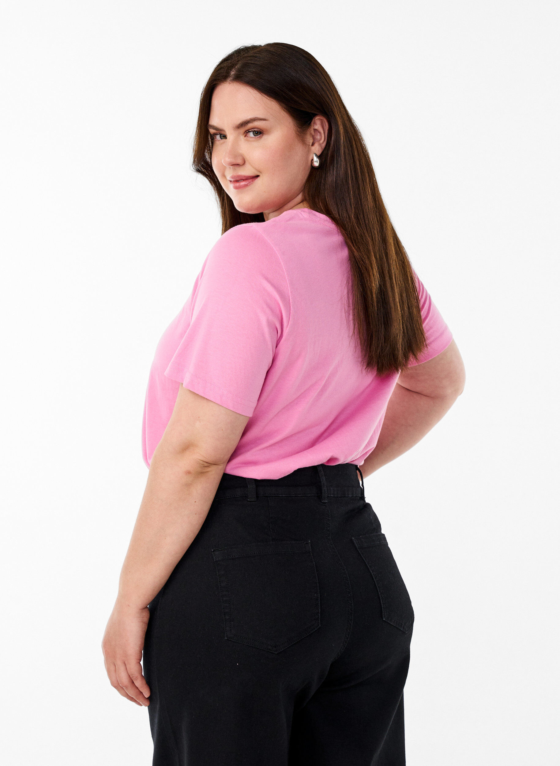 Zizzi FLASH - T-shirt met motief, Roze, Model image number 2