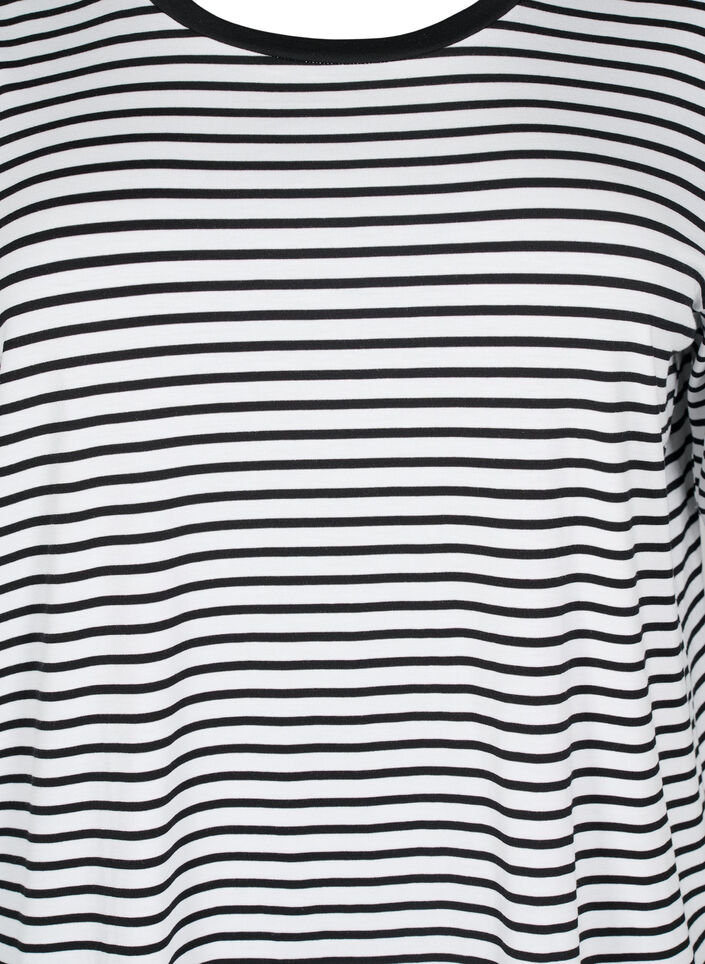 T-shirt met TENCEL&trade; Lyocell en strepen, Wit, Packshot image number 2