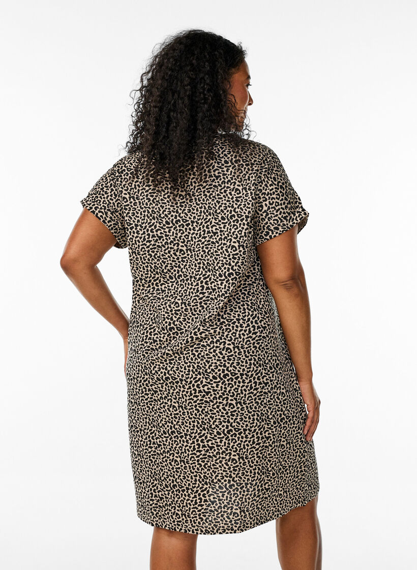 2-pack T-shirtjurk met korte mouwen, Bruin, Model image number 2