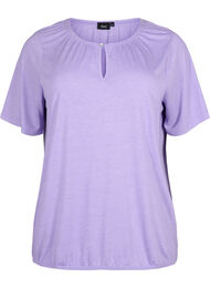 Melange Blouse met korte mouw, Violet Tulip Mel.