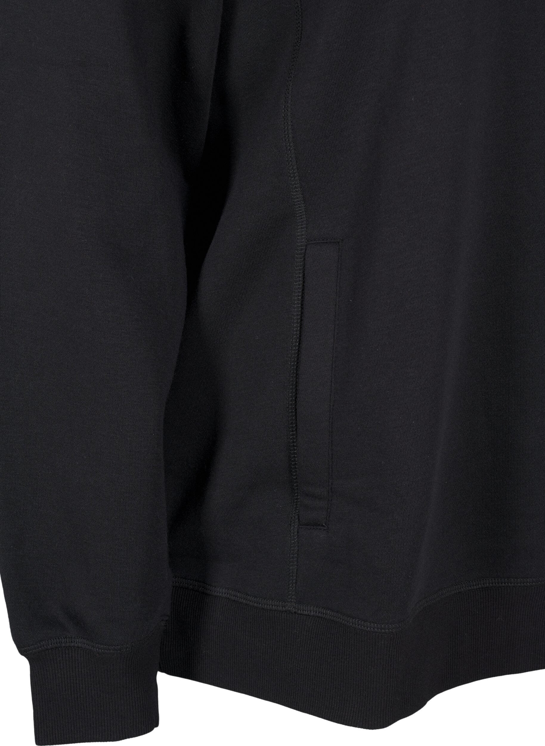 Zizzi FLASH - Sweatshirt met hoge kraag, Black, Packshot image number 3