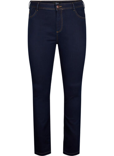 Extra slim fit Amy jeans met hoge taille, Blue denim, Packshot image number 0