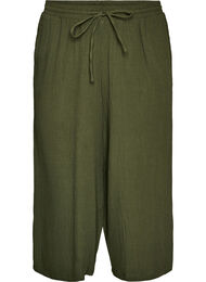 Culotte broek van katoen met hoge taille, Groen