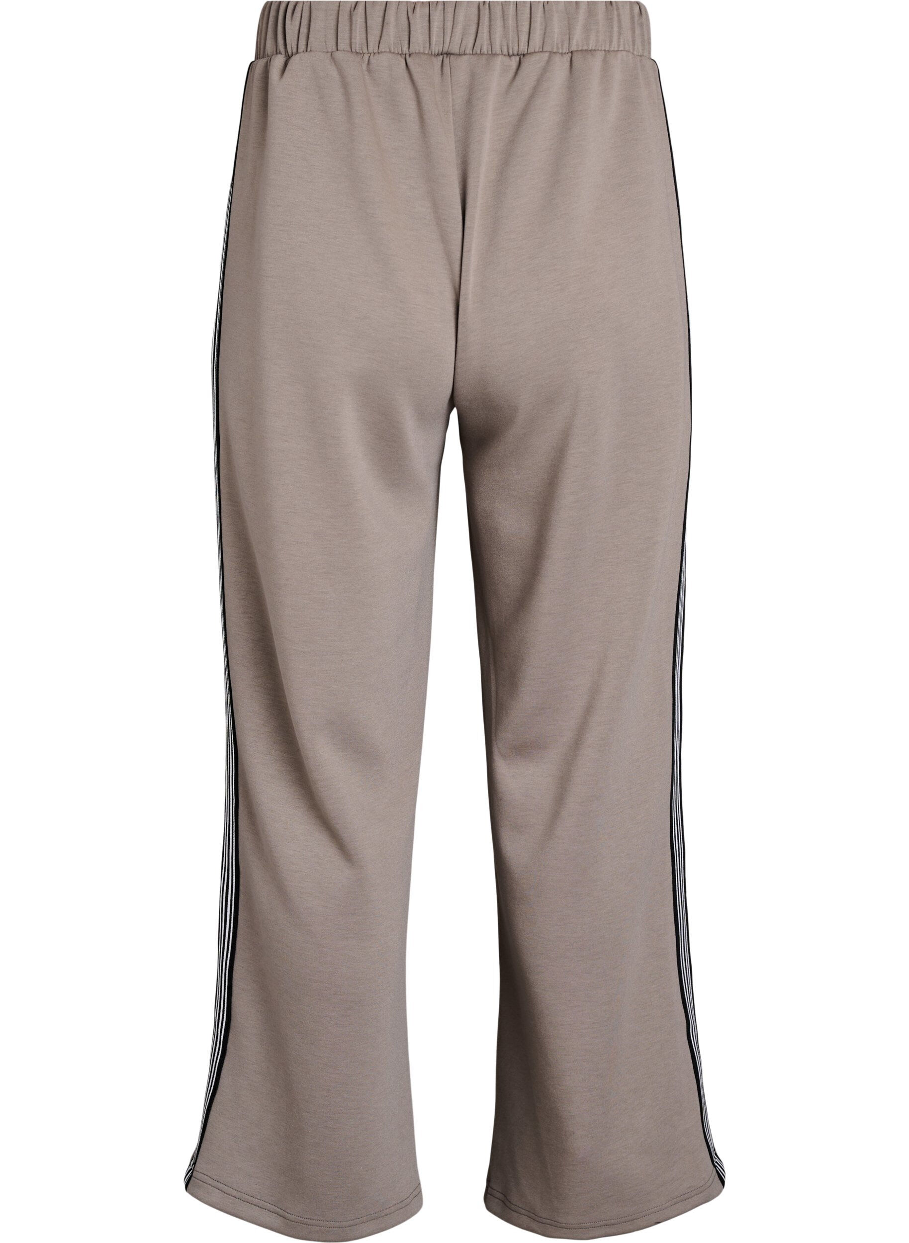 Zizzi Broek met zijstrepen, Beige, Packshot image number 1