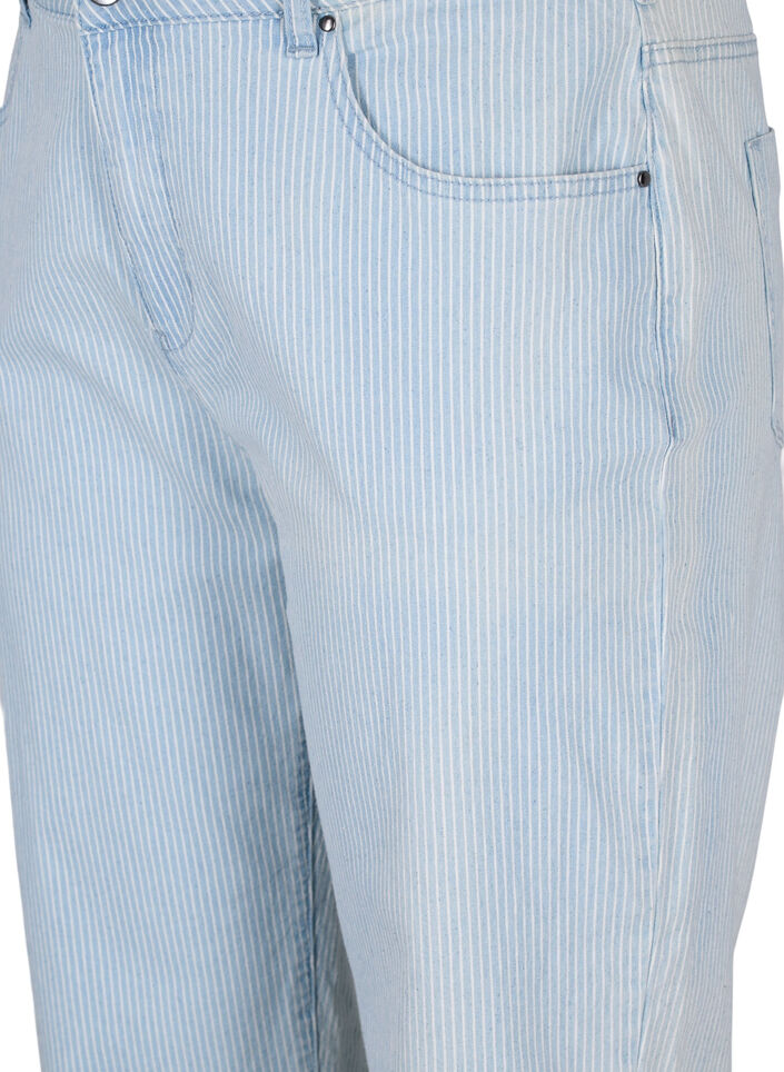 Straight jeans met enkellengte, Light Blue Stripe, Packshot image number 2
