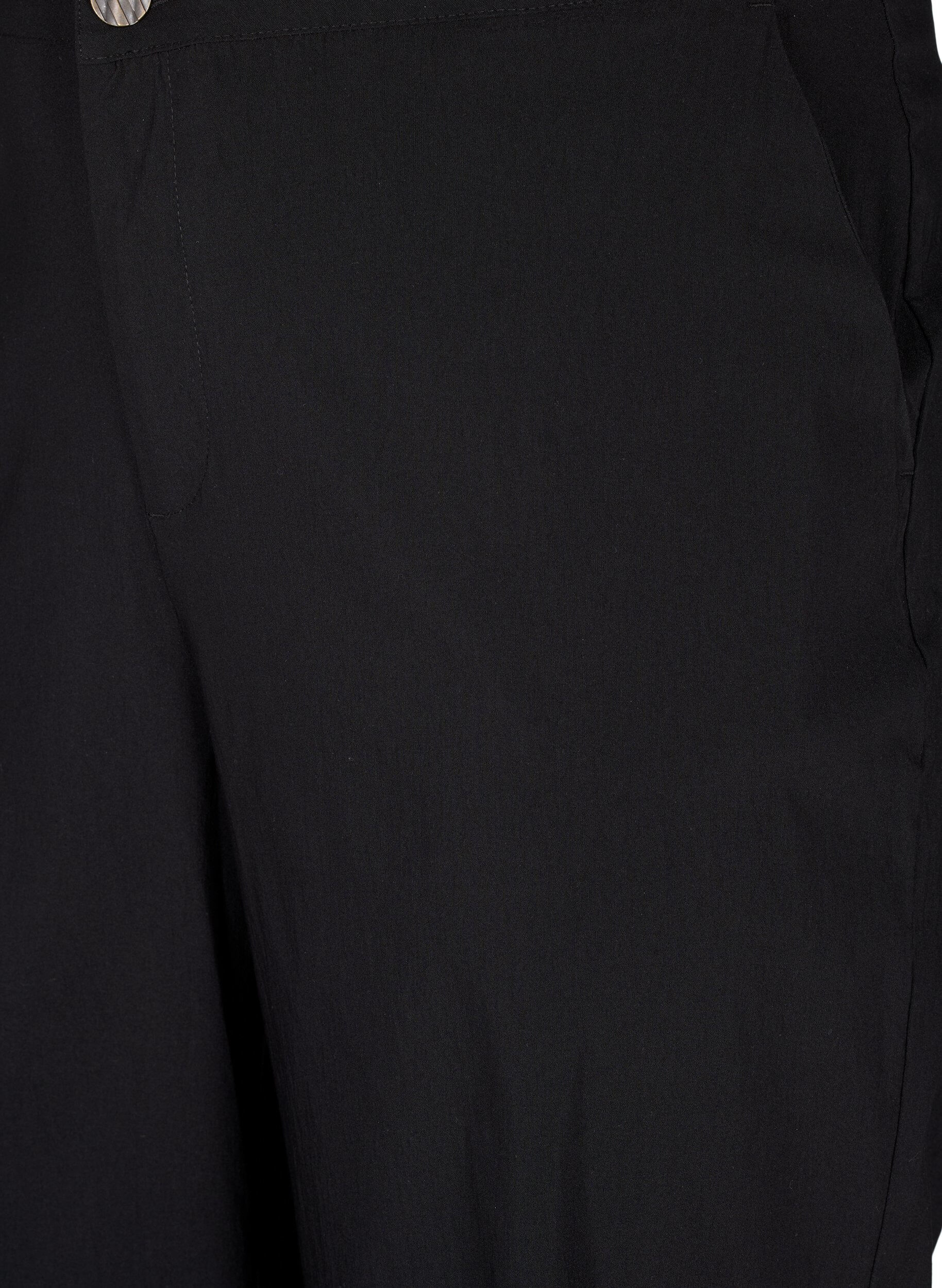 Zizzi Culotte broek in gemengd stof, Zwart, Packshot image number 2