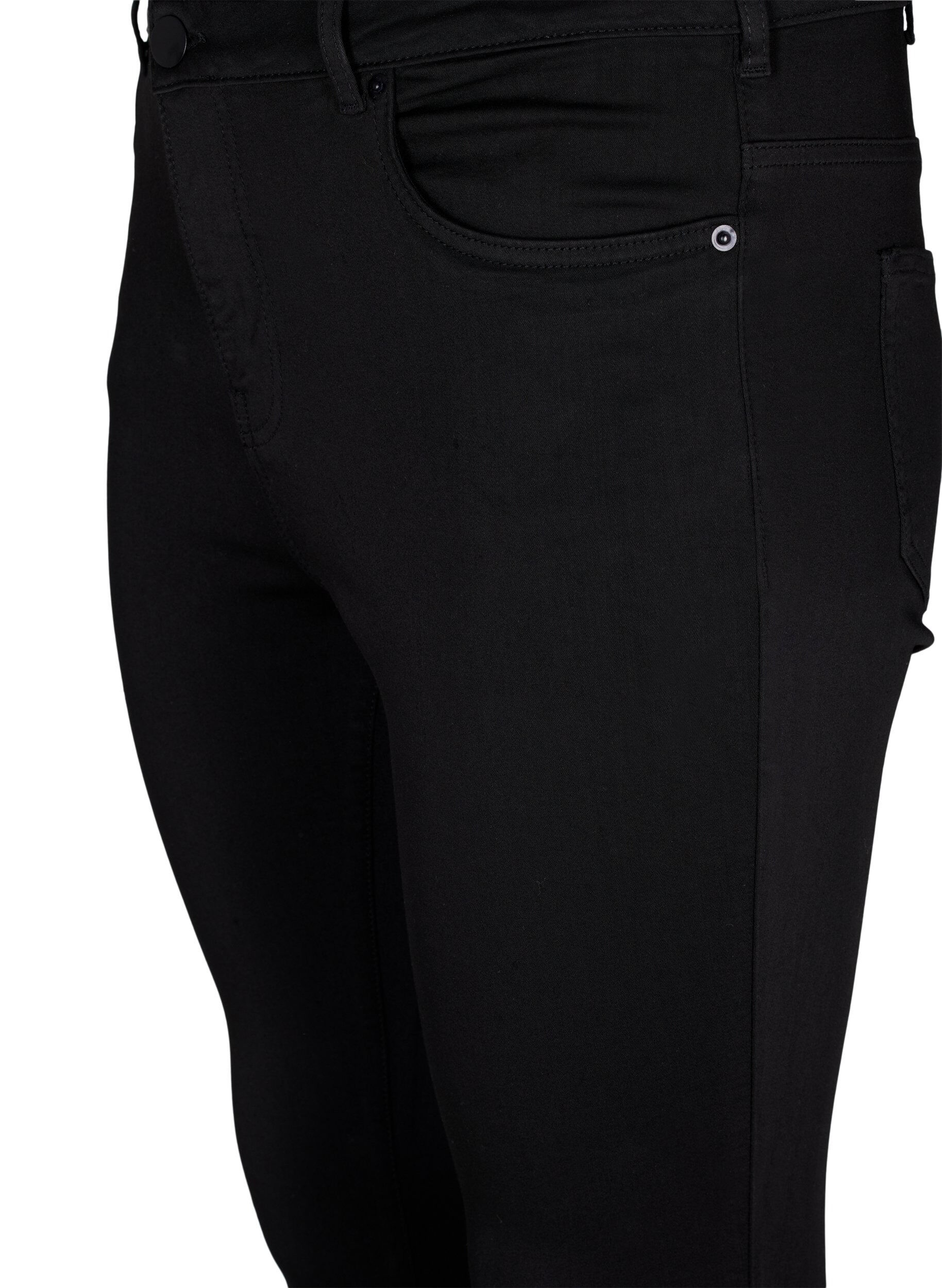 Zizzi Stay black Amy jeans met hoge taille, Black, Packshot image number 2