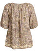 Viscose blouse met paisleyprint en strikkoord, Geel, Packshot image number 1