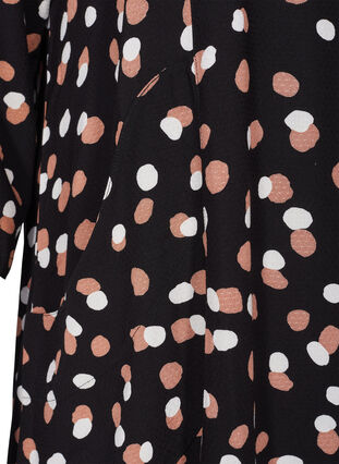 Viscose jurk met 3/4 mouwen, Black Dot, Packshot image number 3