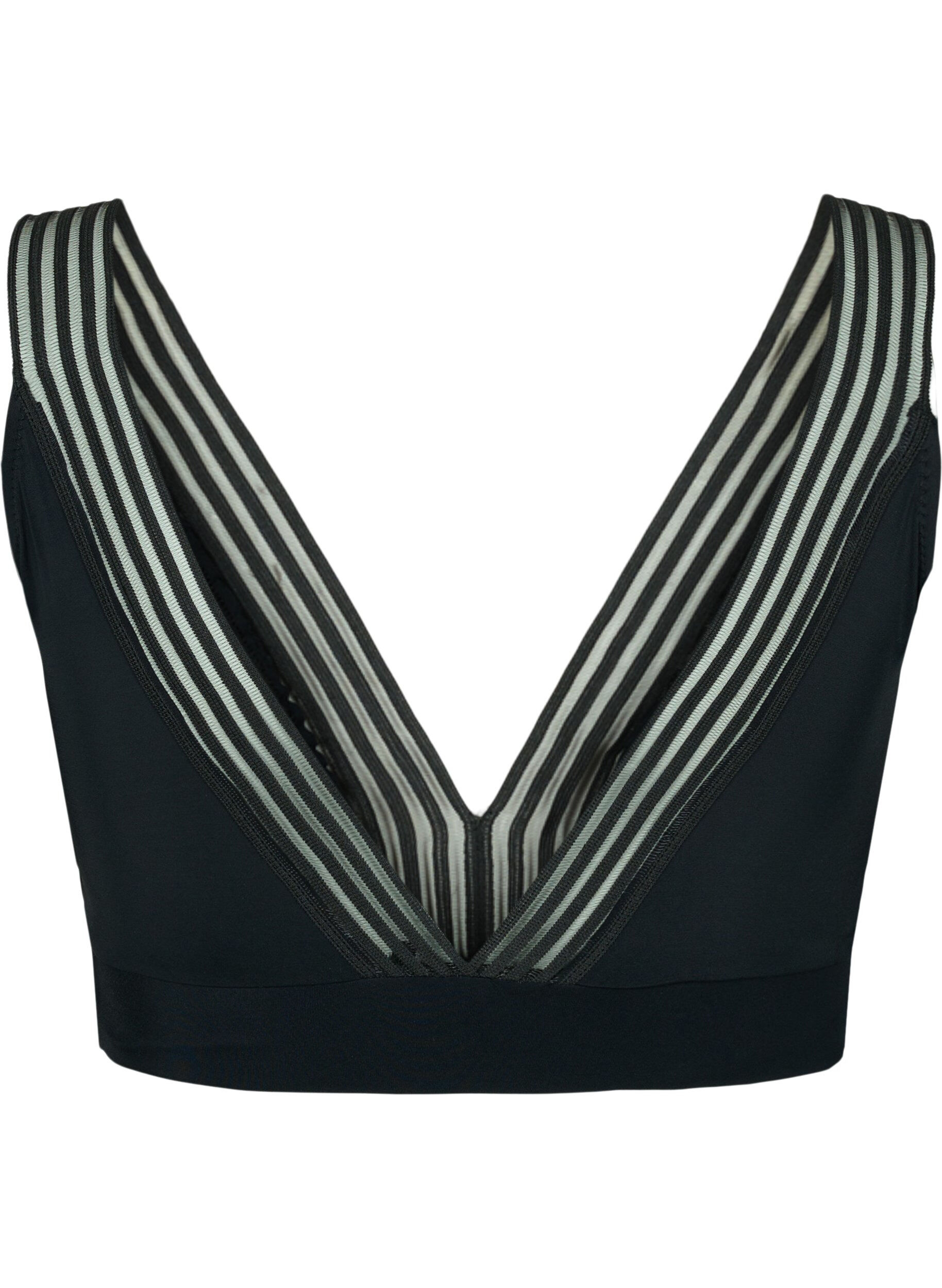 Zizzi Bikini top met mesh, Black, Packshot image number 1